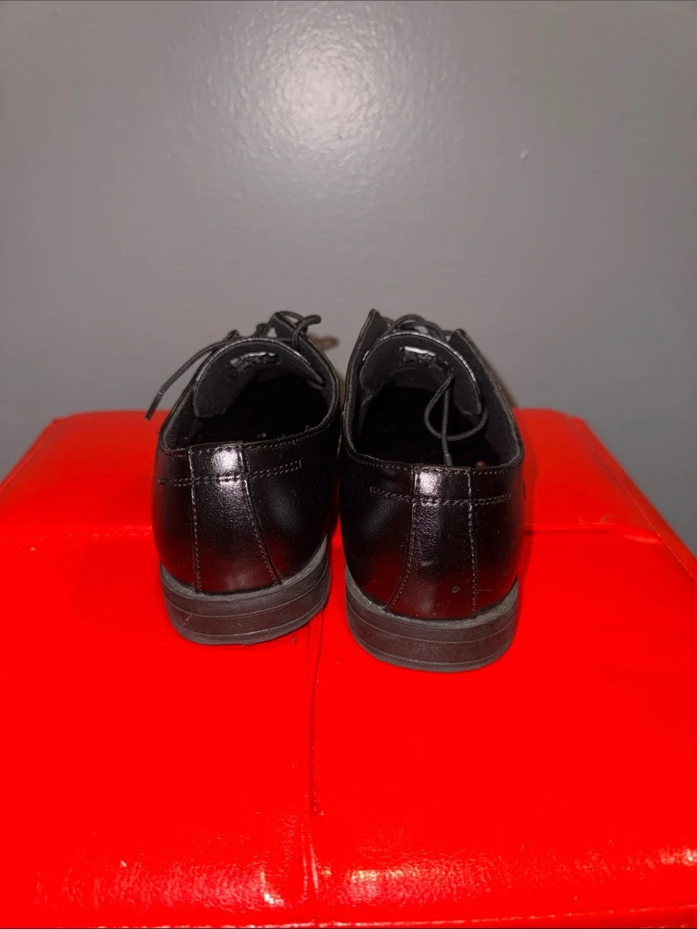 Men's Black Leather Lace-Up Dress Shoes